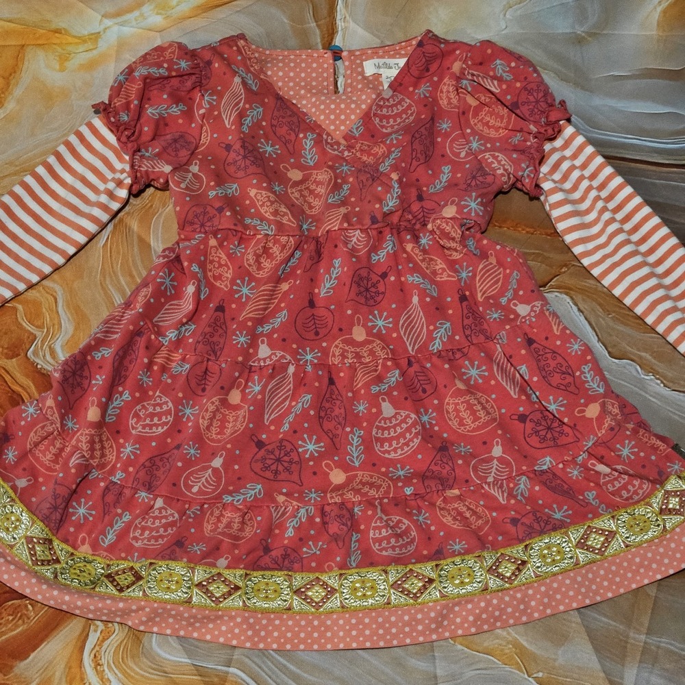 Matilda Jane Persephone Holiday Dress Girls Size 2 Christmas Floral